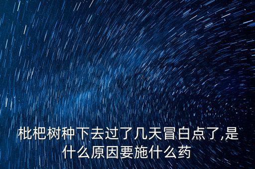 小區枇杷樹打農藥嗎,枇杷樹用什么農藥好