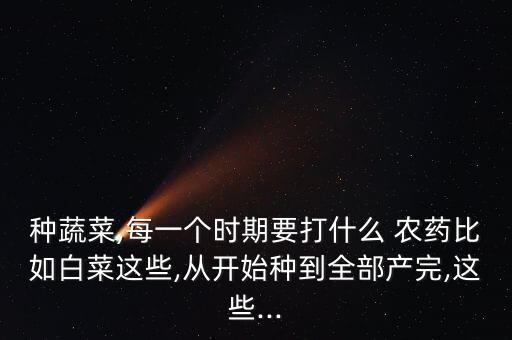 種蔬菜,每一個時期要打什么 農藥比如白菜這些,從開始種到全部產完,這些...