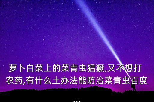 蘿卜白菜上的菜青蟲猖獗,又不想打 農藥,有什么土辦法能防治菜青蟲百度...
