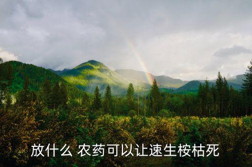 桉樹用什么農藥除草,什么農藥除草效果最好