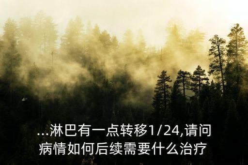 ...淋巴有一點轉移1/24,請問病情如何后續需要什么治療