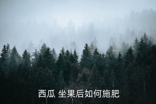 西瓜 坐果后如何施肥