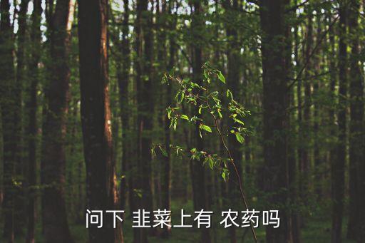 問(wèn)下 韭菜上有 農(nóng)藥嗎