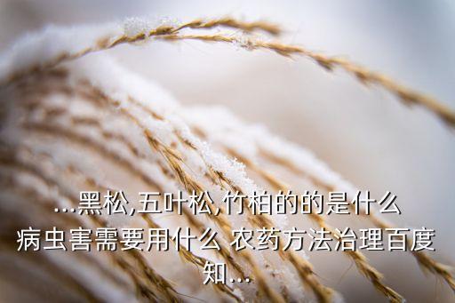 ...黑松,五葉松,竹柏的的是什么病蟲害需要用什么 農藥方法治理百度知...