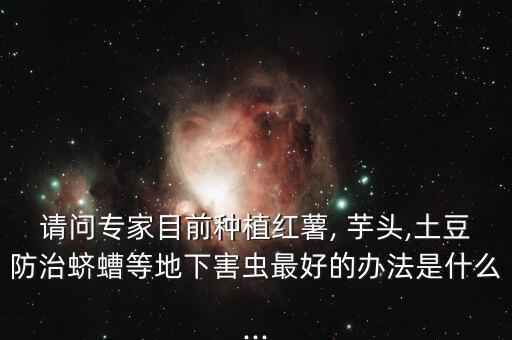 請問專家目前種植紅薯, 芋頭,土豆防治蠐螬等地下害蟲最好的辦法是什么...