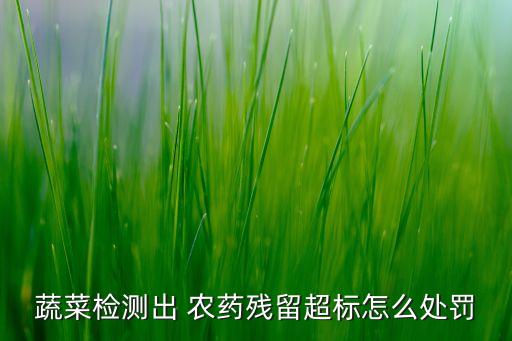 蔬菜檢測(cè)出 農(nóng)藥殘留超標(biāo)怎么處罰