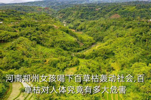 河南鄭州女孩喝下百草枯轟動社會,百草枯對人體究竟有多大危害