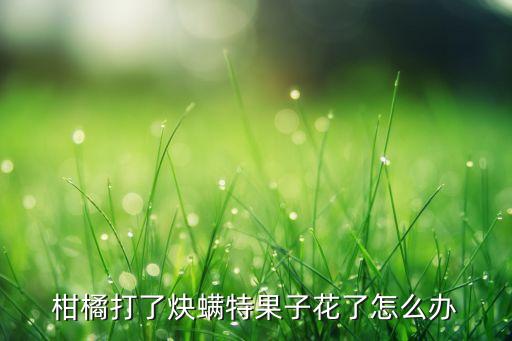 桔橙花蕾期打什么農藥