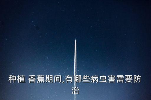 種植 香蕉期間,有哪些病蟲害需要防治