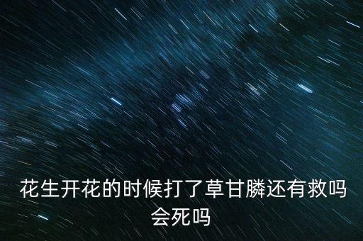 花生開花的時候打了草甘膦還有救嗎會死嗎