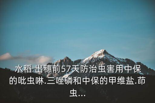 水稻出穗打什么農(nóng)藥,水稻穗肥用什么肥最好