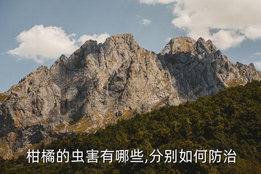  柑橘的蟲害有哪些,分別如何防治