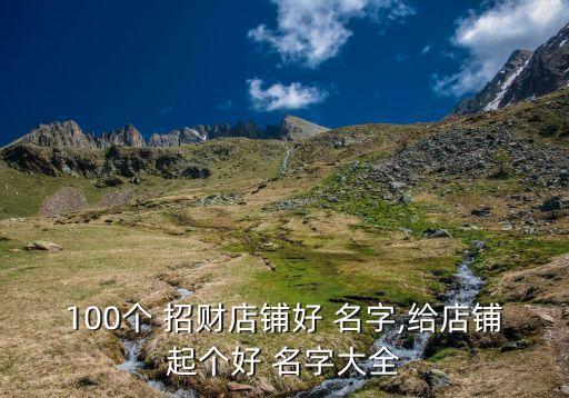 100個(gè) 招財(cái)?shù)赇伜?名字,給店鋪起個(gè)好 名字大全