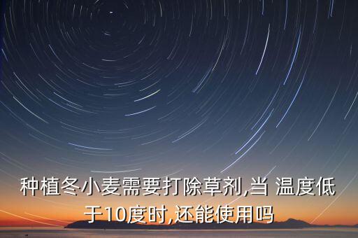 種植冬小麥需要打除草劑,當 溫度低于10度時,還能使用嗎