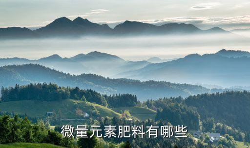 微量元素肥料有哪些