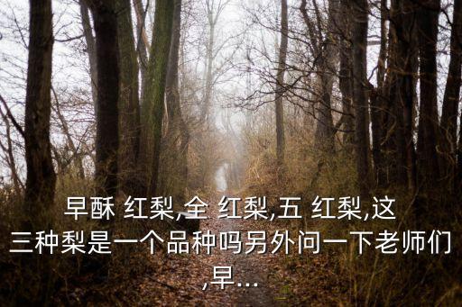 早酥 紅梨,全 紅梨,五 紅梨,這三種梨是一個(gè)品種嗎另外問(wèn)一下老師們,早...