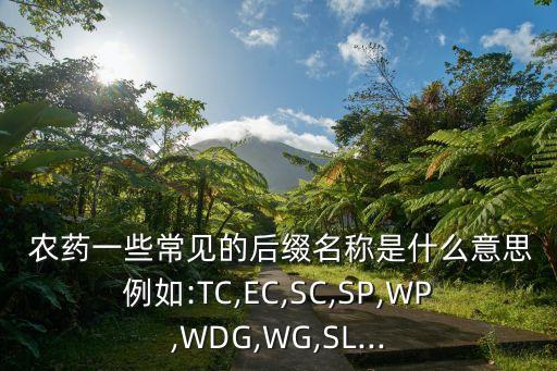 農藥一些常見的后綴名稱是什么意思例如:TC,EC,SC,SP,WP,WDG,WG,SL...