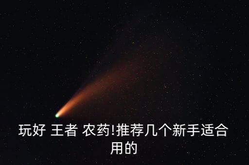 玩好 王者 農藥!推薦幾個新手適合用的