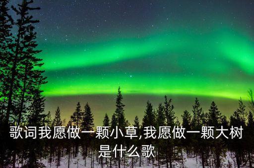 歌詞我愿做一顆小草,我愿做一顆大樹是什么歌
