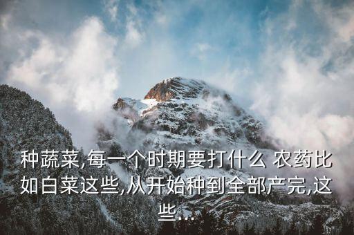 種蔬菜,每一個時期要打什么 農藥比如白菜這些,從開始種到全部產完,這些...