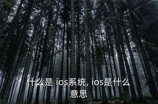 什么是 ios系統, ios是什么意思