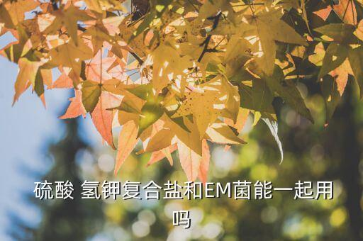  硫酸 氫鉀復合鹽和EM菌能一起用嗎