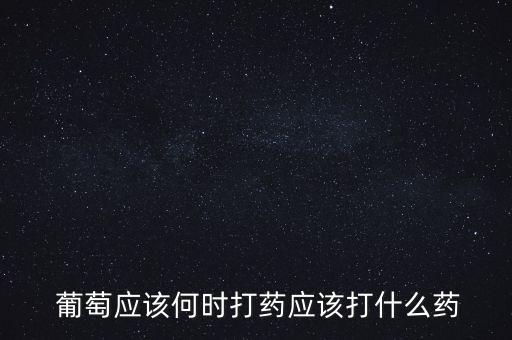  葡萄應該何時打藥應該打什么藥