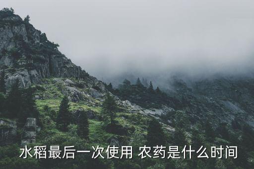 水稻這次什么時(shí)候打農(nóng)藥