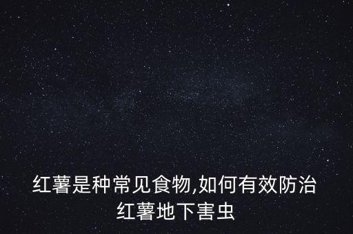 紅薯是種常見食物,如何有效防治 紅薯地下害蟲
