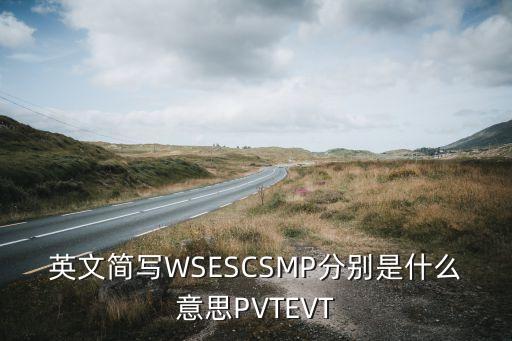 英文簡寫WSESCSMP分別是什么意思PVTEVT