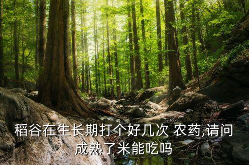 稻谷在生長期打個(gè)好幾次 農(nóng)藥,請問成熟了米能吃嗎
