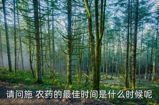 請問施 農藥的最佳時間是什么時候呢