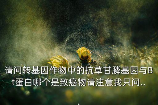 請問轉(zhuǎn)基因作物中的抗草甘膦基因與Bt蛋白哪個是致癌物請注意我只問...
