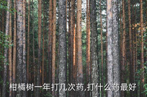 柑橘樹一年打幾次藥,打什么藥最好