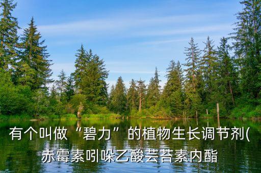 有個叫做“碧力”的植物生長調節劑(赤霉素吲哚乙酸蕓苔素內酯