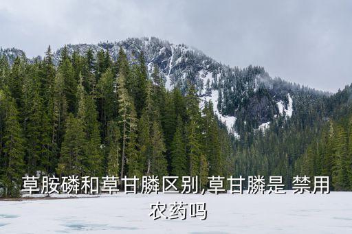 草胺磷和草甘膦區別,草甘膦是 禁用 農藥嗎