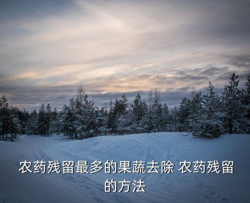 農藥殘留最多的果蔬去除 農藥殘留的方法