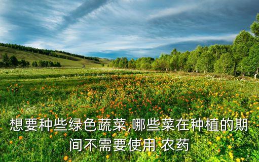 想要種些綠色蔬菜,哪些菜在種植的期間不需要使用 農藥