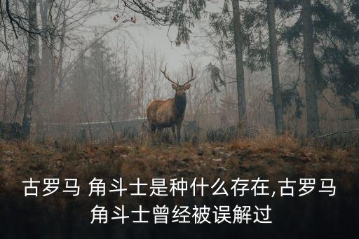 古羅馬 角斗士是種什么存在,古羅馬 角斗士曾經(jīng)被誤解過