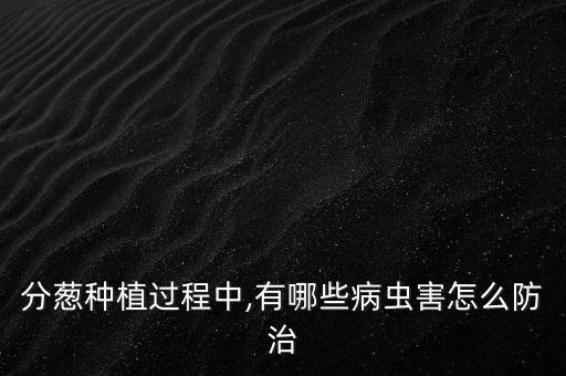 分蔥種植過程中,有哪些病蟲害怎么防治