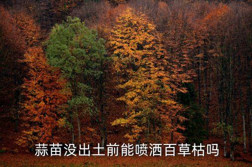 蒜苗沒(méi)出土前能噴灑百草枯嗎