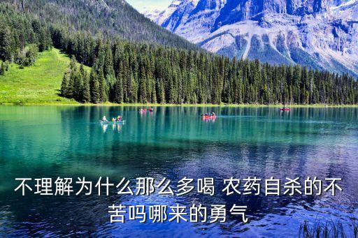 你為什么要喝農藥,一個人只有喝多了才找你為什么