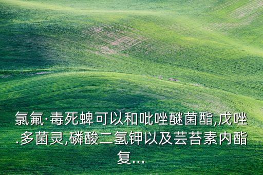 氯氟·毒死蜱可以和吡唑醚菌酯,戊唑.多菌靈,磷酸二氫鉀以及蕓苔素內酯復...