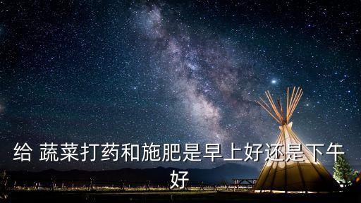 給 蔬菜打藥和施肥是早上好還是下午好