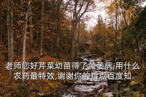 老師您好芹菜幼苗得了黃萎病,用什么 農藥最特效,謝謝你的指點百度知...