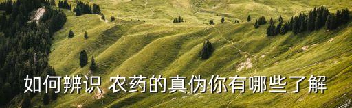 如何辨識 農藥的真偽你有哪些了解