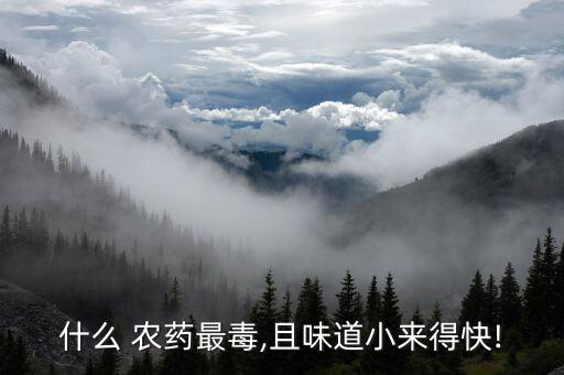 什么 農藥最毒,且味道小來得快!