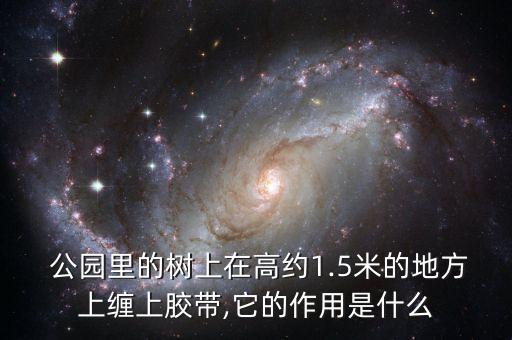  公園里的樹上在高約1.5米的地方上纏上膠帶,它的作用是什么