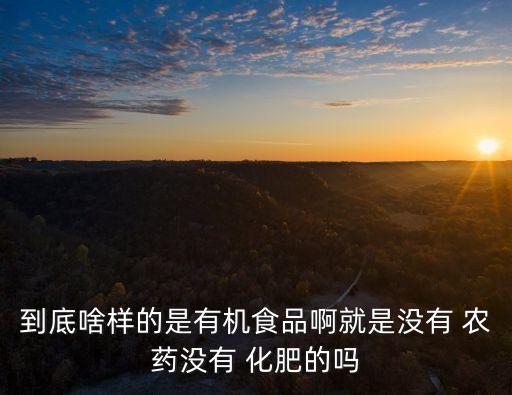 到底啥樣的是有機食品啊就是沒有 農藥沒有 化肥的嗎