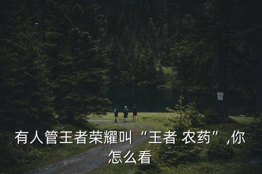 有人管王者榮耀叫“王者 農藥”,你怎么看